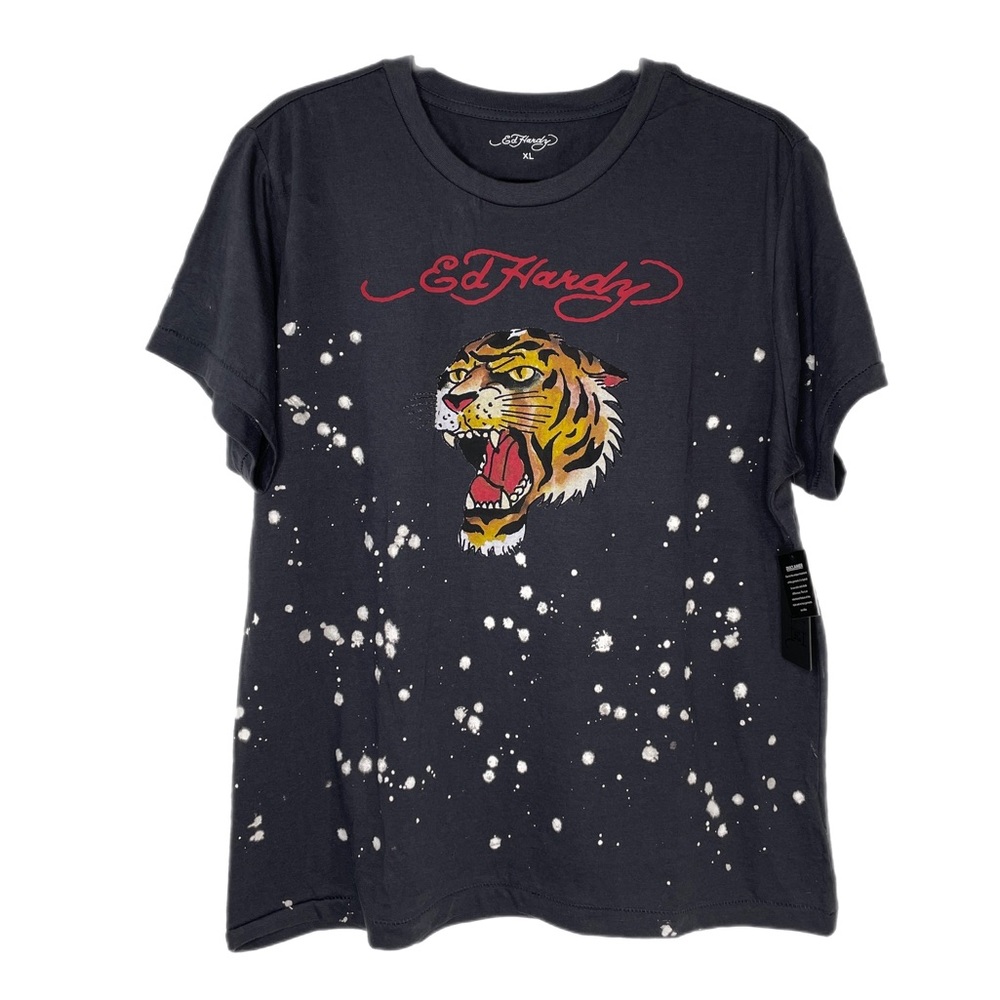 Ed Hardy Tiger Paint Splatter T-Shirt XL